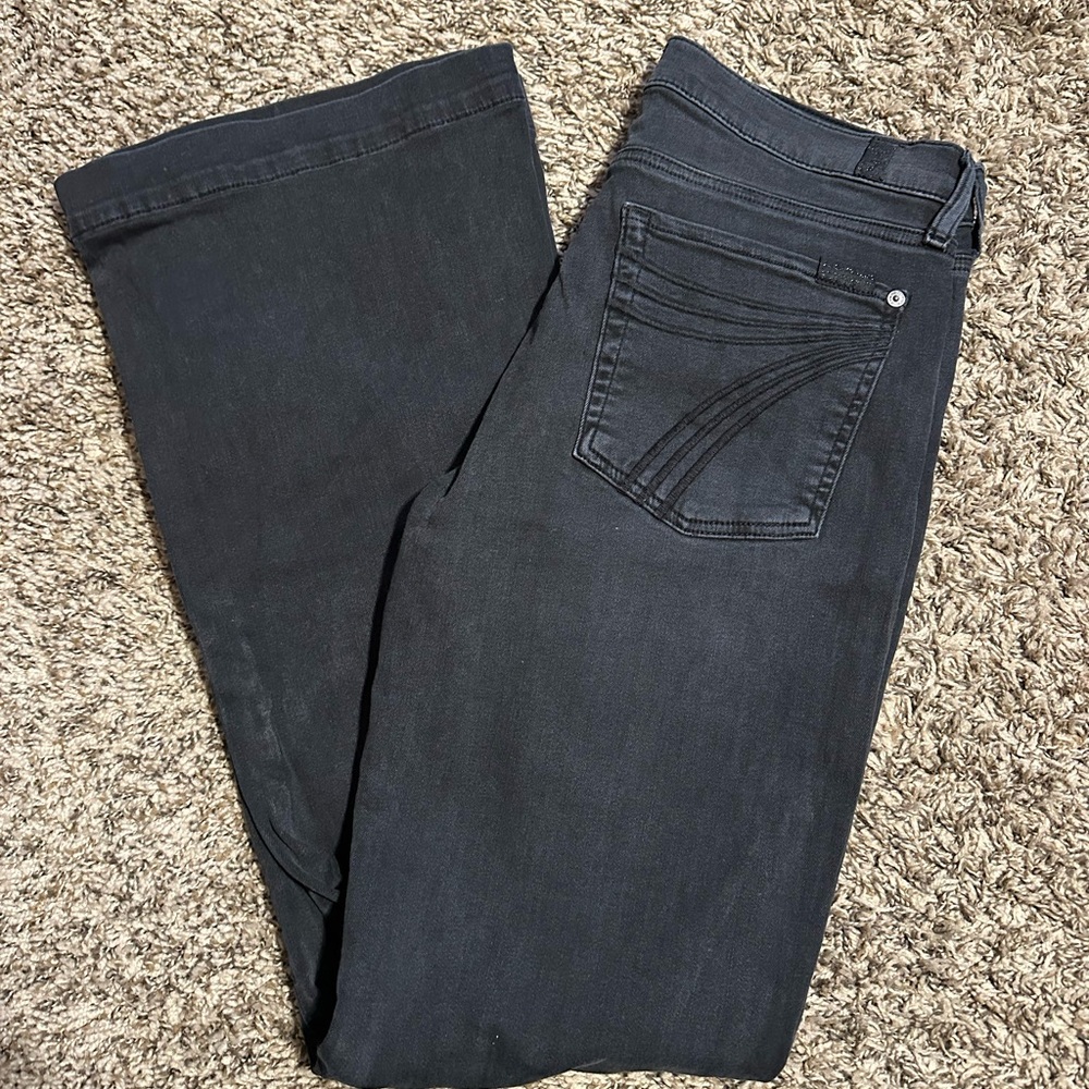 7 For All Mankind Women's Black Flare Jeans size 30 - Picture 2 of 6